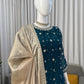 Embroidered GMY Silk Kurti Palazzo Set with Dupatta