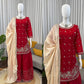 Embroidered GMY Silk Kurti Palazzo Set with Dupatta