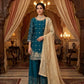 Embroidered GMY Silk Kurti Palazzo Set with Dupatta
