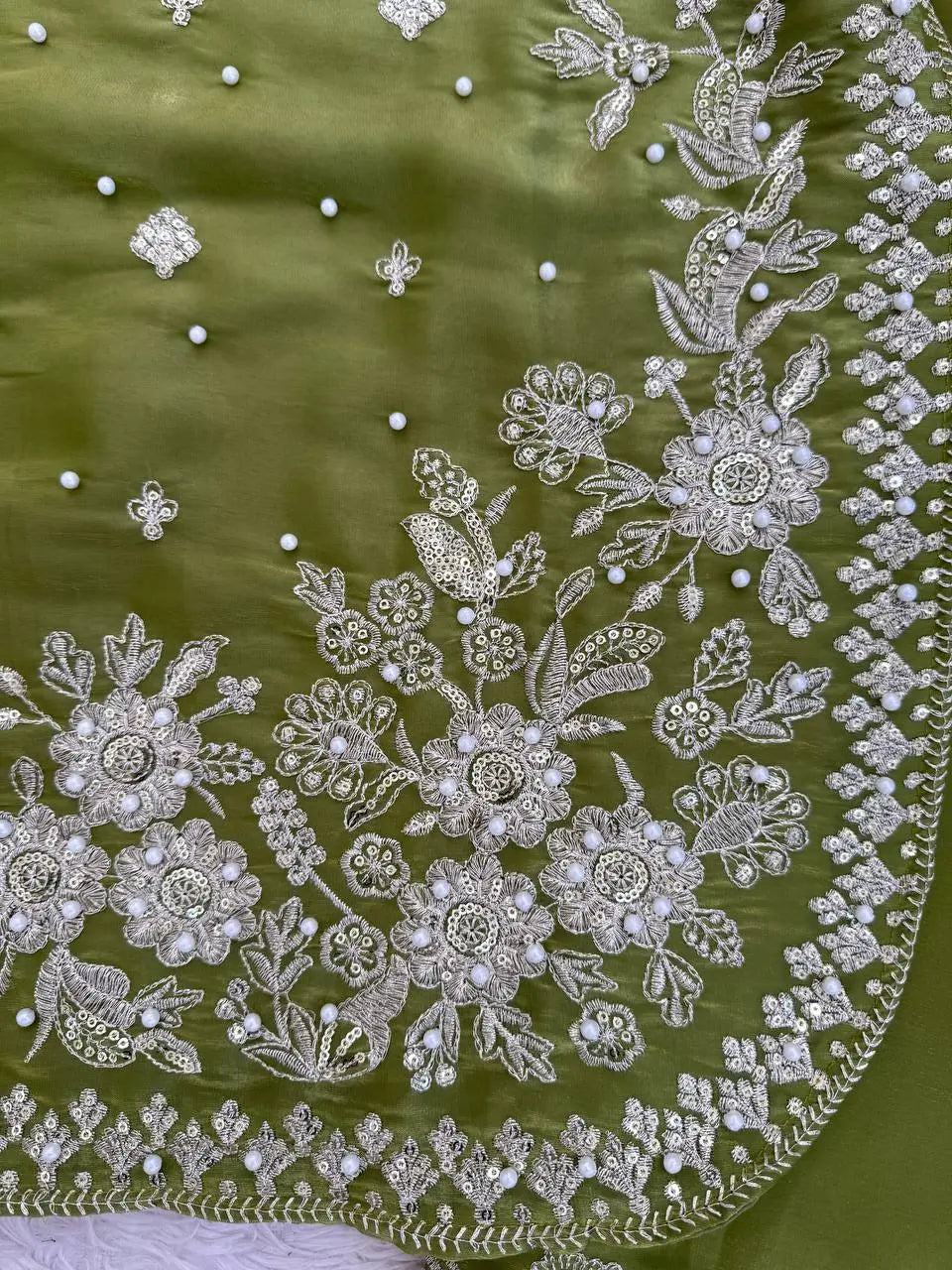 Embroidered GMY Silk Kurti Palazzo Set with Dupatta