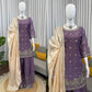 Embroidered GMY Silk Kurti Palazzo Set with Dupatta
