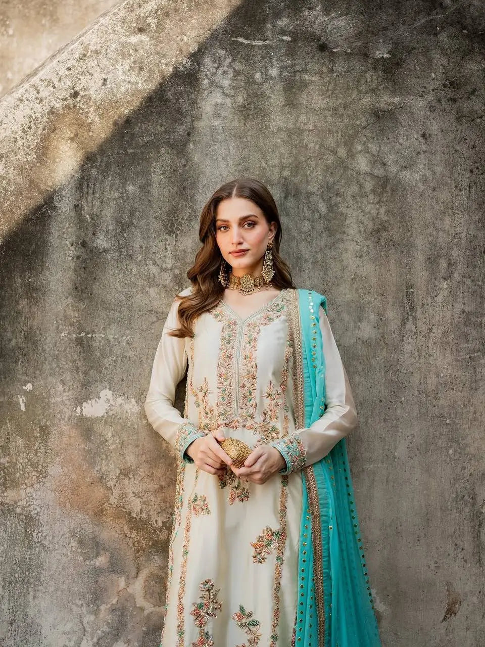 Embroidered GMY Silk Palazzo Suit Set Top-Bottom And Dupatta Set Fully Stitched Ready To Wear