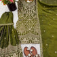 Embroidered GMY Silk Sharara Palazzo Set with Dupatta
