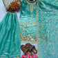 Embroidered GMY Silk Sharara Palazzo Set with Dupatta