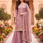 Embroidered GMY Silk Sharara Palazzo Set with Dupatta