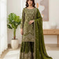 Embroidered GMY Silk Sharara Palazzo Set with Dupatta