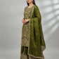 Embroidered GMY Silk Sharara Palazzo Set with Dupatta