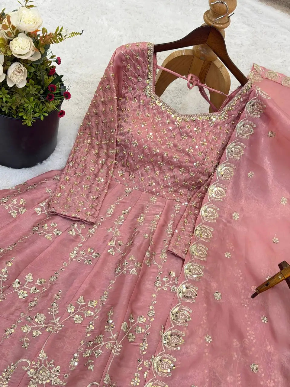 Embroidered GMY Silk Top Lehenga Set