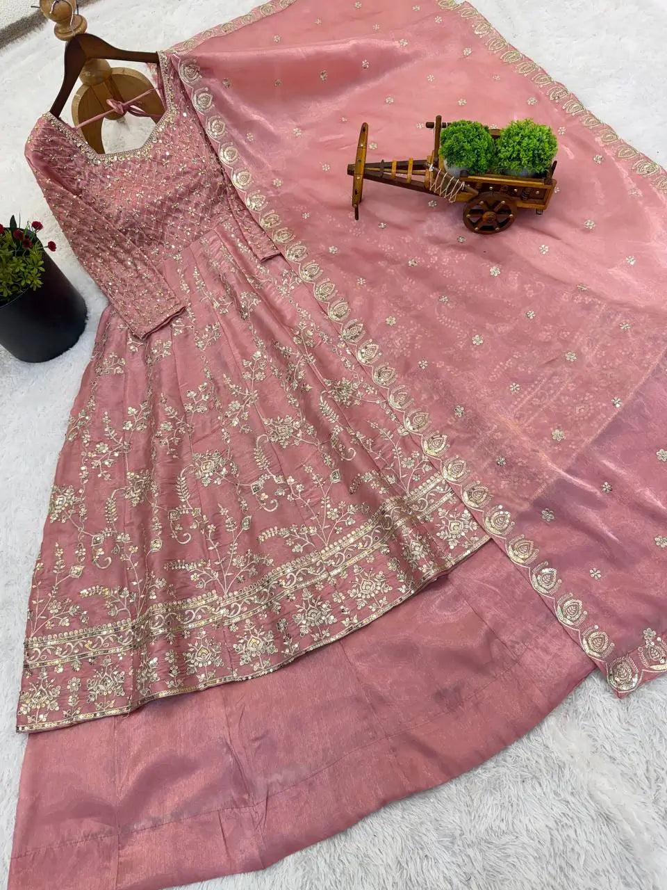 Embroidered GMY Silk Top Lehenga Set