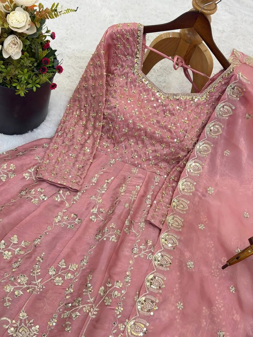 Embroidered GMY Silk Top Lehenga Set