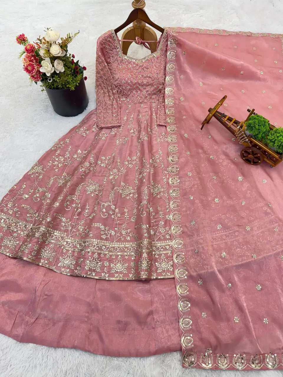 Embroidered GMY Silk Top Lehenga Set