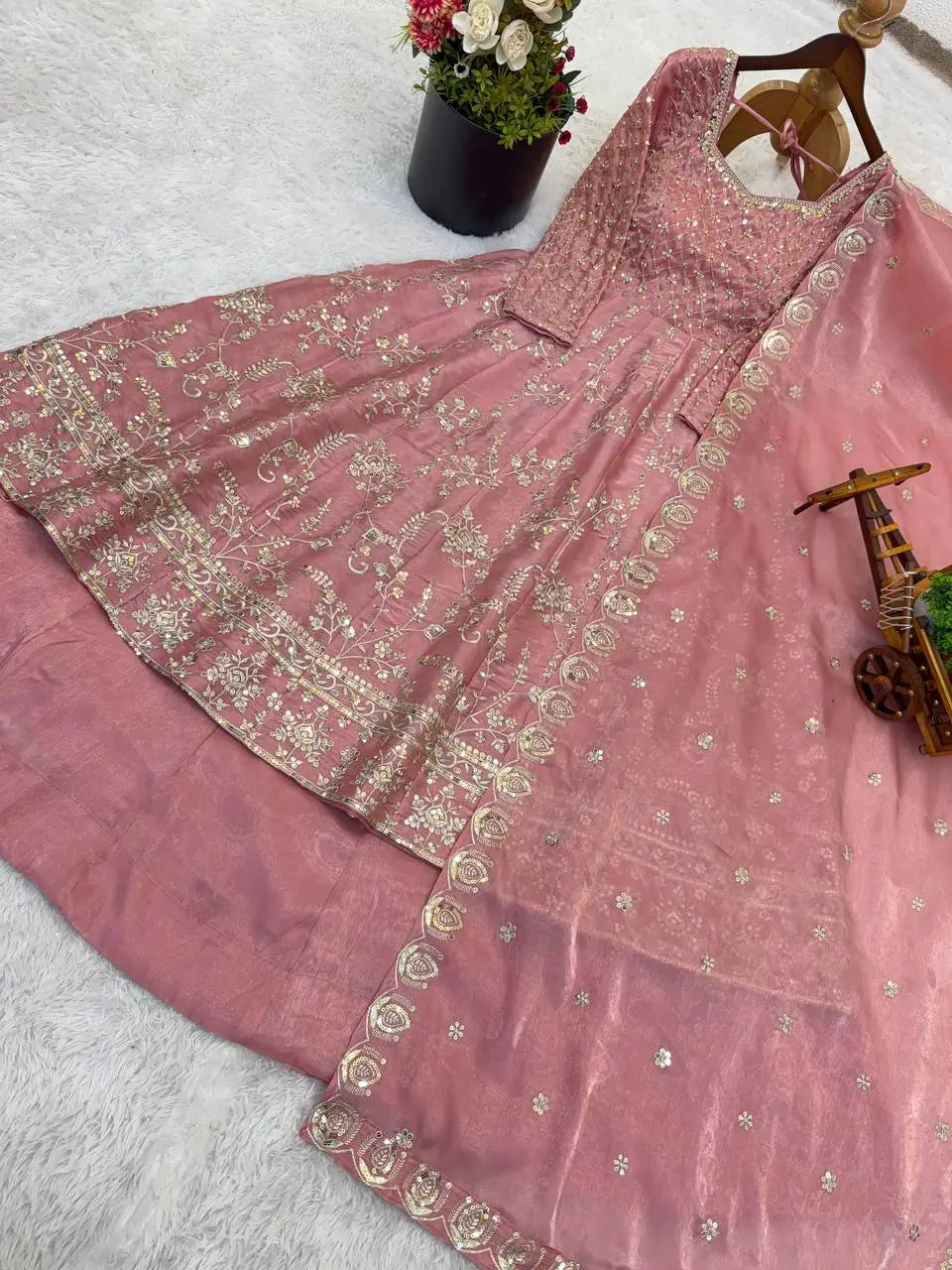Embroidered GMY Silk Top Lehenga Set