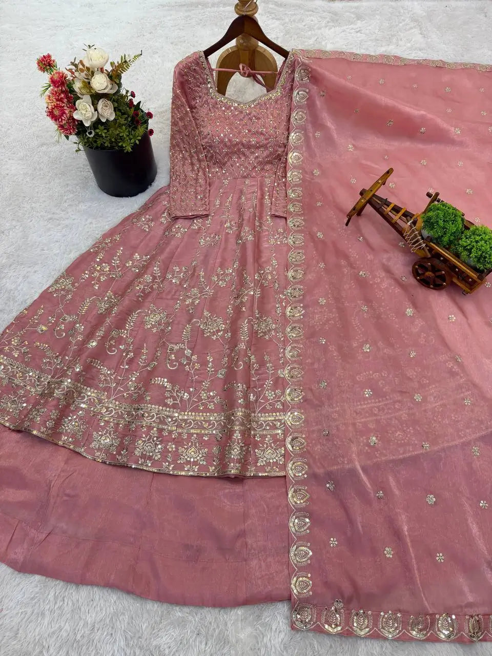 Embroidered GMY Silk Top Lehenga Set