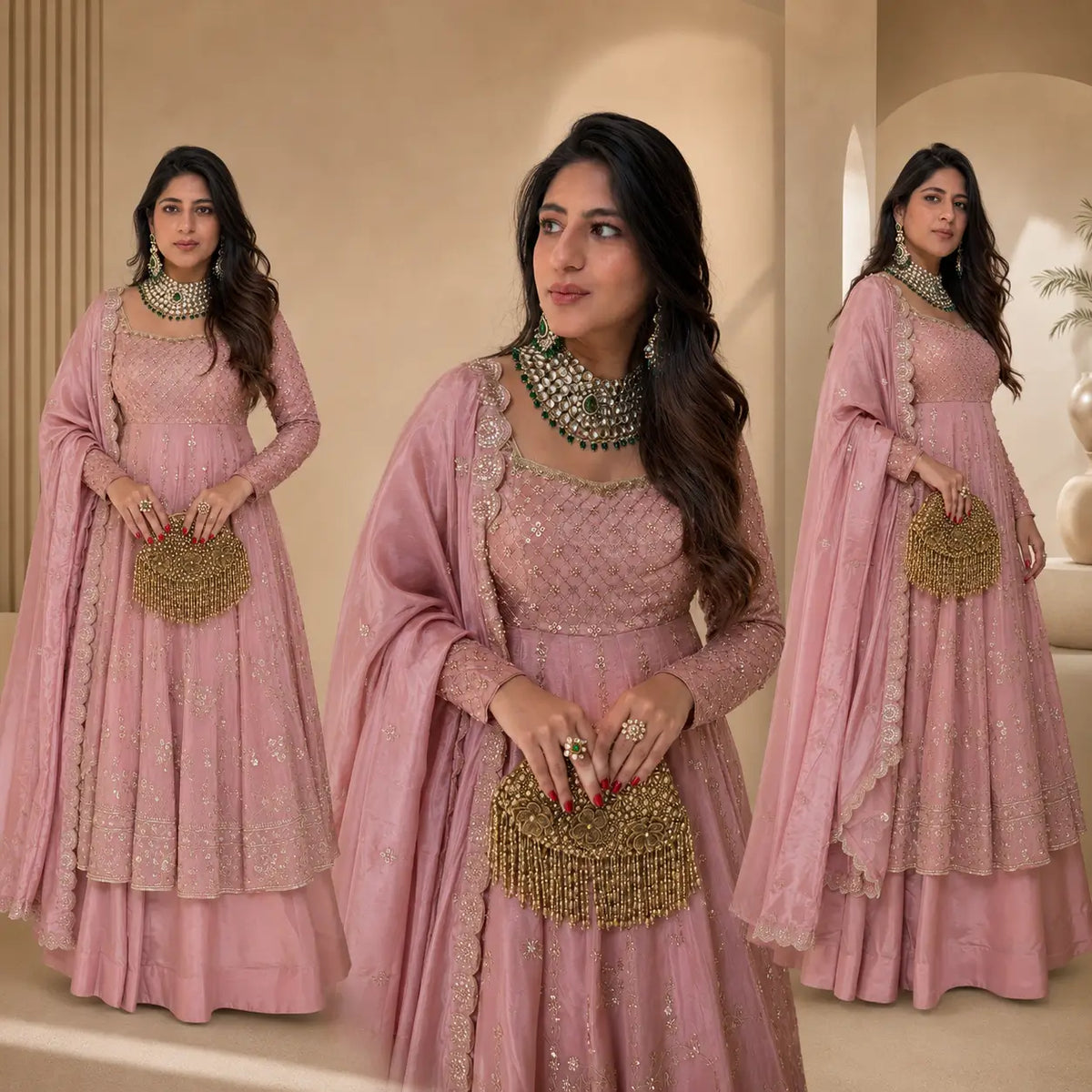 Embroidered GMY Silk Top Lehenga Set