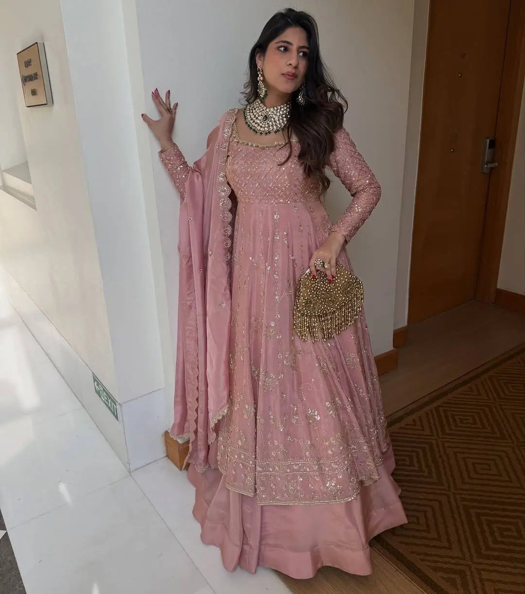 Embroidered GMY Silk Top Lehenga Set