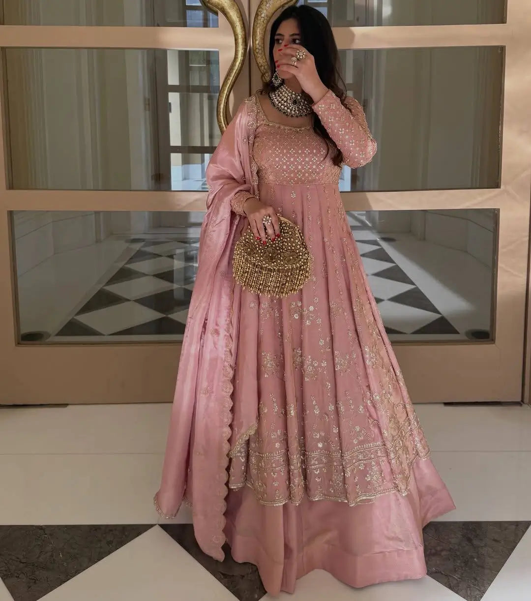 Embroidered GMY Silk Top Lehenga Set