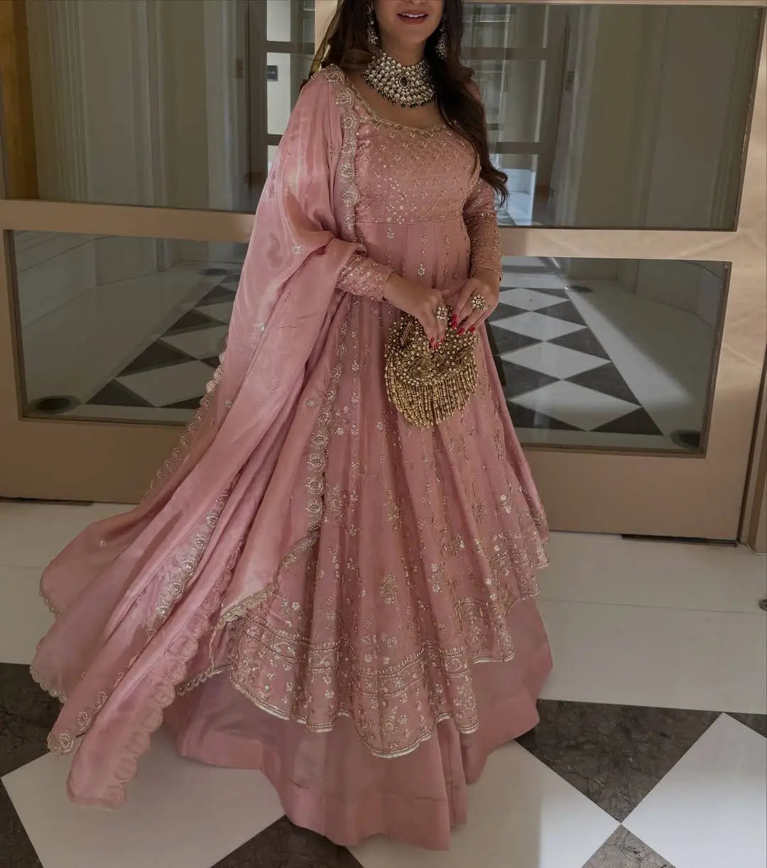 Embroidered GMY Silk Top Lehenga Set