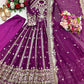 Embroidered Georgette Anarkali Gown Set