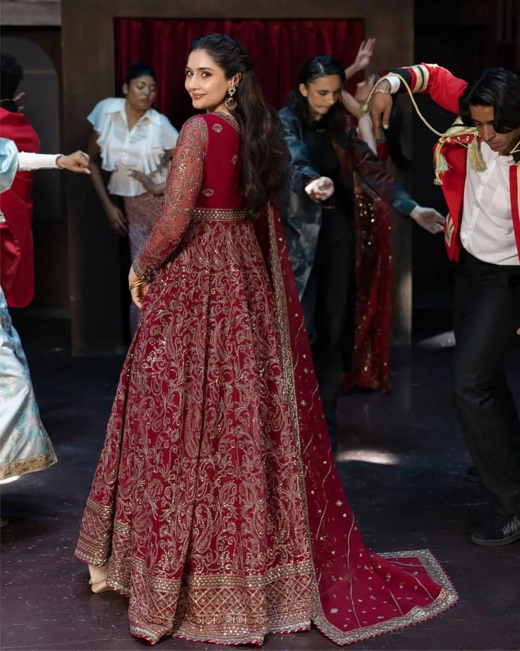 Embroidered Georgette Anarkali Gown Set