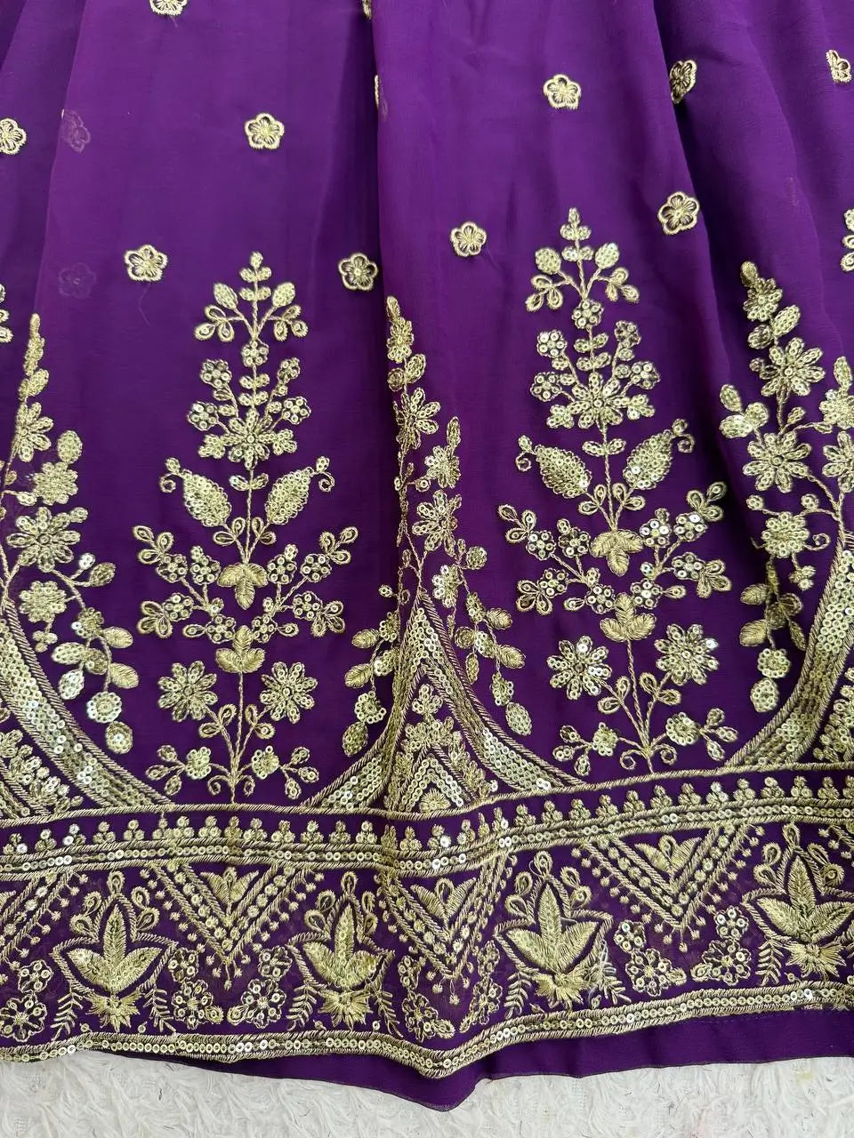 Embroidered Georgette Anarkali Gown Set with Dupatta