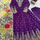 Embroidered Georgette Anarkali Gown Set with Dupatta