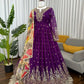 Embroidered Georgette Anarkali Gown Set with Dupatta