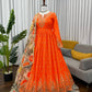 Embroidered Georgette Anarkali Gown Set with Dupatta