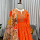 Embroidered Georgette Anarkali Gown Set with Dupatta