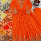 Embroidered Georgette Anarkali Gown Set with Dupatta