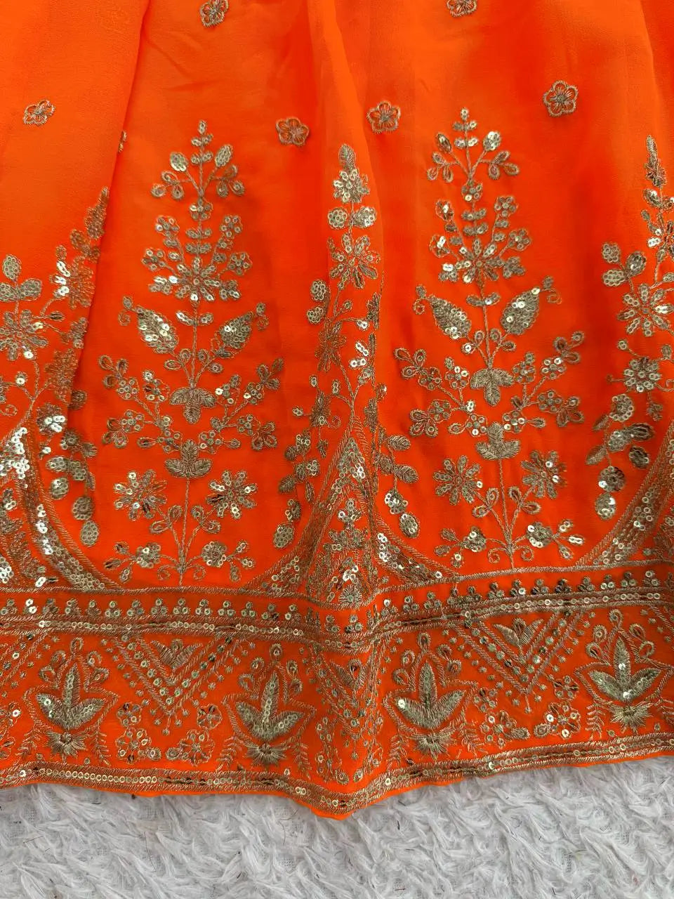 Embroidered Georgette Anarkali Gown Set with Dupatta