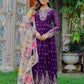 Embroidered Georgette Anarkali Gown Set with Dupatta