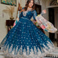 Embroidered Georgette Anarkali Gown Set with Dupatta