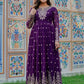 Embroidered Georgette Anarkali Gown Set with Dupatta