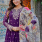 Embroidered Georgette Anarkali Gown Set with Dupatta