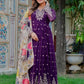 Embroidered Georgette Anarkali Gown Set with Dupatta