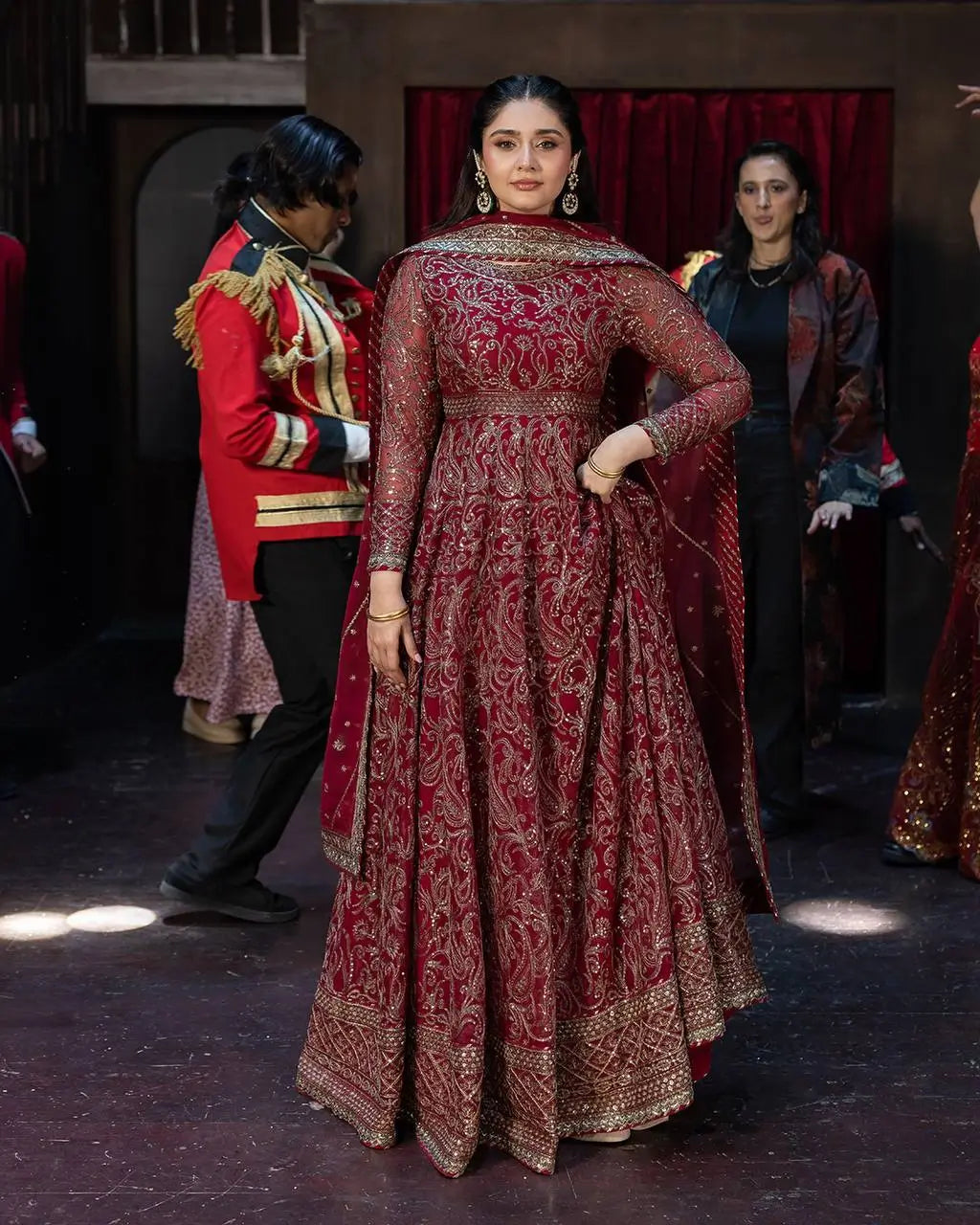 Embroidered Georgette Anarkali Gown Set