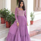 Embroidered Georgette Anarkali Gown with Dupatta