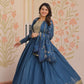 Embroidered Georgette Anarkali Gown with Dupatta