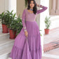 Embroidered Georgette Anarkali Gown with Dupatta