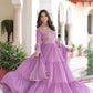 Embroidered Georgette Anarkali Gown with Dupatta