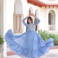 Embroidered Georgette Anarkali Gown with Dupatta