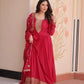 Embroidered Georgette Anarkali Gown with Dupatta