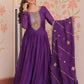 Embroidered Georgette Anarkali Gown with Dupatta