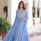 Embroidered Georgette Anarkali Gown with Dupatta
