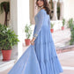 Embroidered Georgette Anarkali Gown with Dupatta