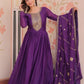 Embroidered Georgette Anarkali Gown with Dupatta