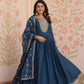 Embroidered Georgette Anarkali Gown with Dupatta