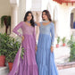 Embroidered Georgette Anarkali Gown with Dupatta