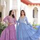 Embroidered Georgette Anarkali Gown with Dupatta