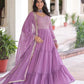 Embroidered Georgette Anarkali Gown with Dupatta